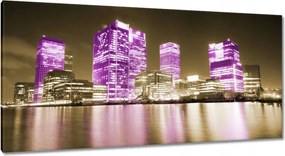 Vászonkép 115x55 Anglia lila felhőkarcolói