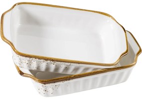 Mäser 2 részes sütőtál-készlet Pintar White barnapöttyös 23 x 14,5 cm