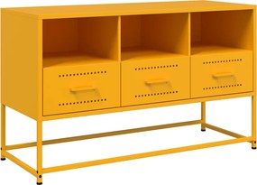vidaXL mustársárga acél TV-szekrény 100,5x39x60,5 cm