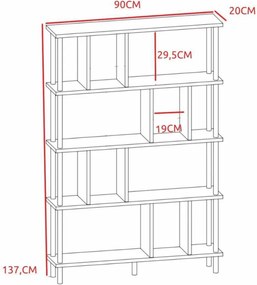 Könyvespolc, fehér, 90 cm – Peka-0045