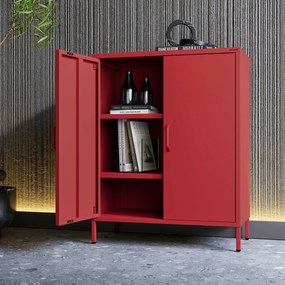 Szafka z półkami VITO, 800 x 1015 x 400 mm, Modern: czerwona