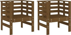 vidaXL 2 db mézbarna tömör fenyőfa kerti szék 61,5 x 53 x 71 cm