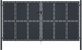 vidaXL antracit színű acél kerti kapu 400 x 175 cm