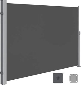 Oldalsó terasznapellenző, belátásgátló, szürke, 280 g/m² 180 x 450 cm