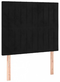 fekete bársony ágykeret matrac nélkül 100x200 cm