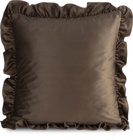 Brenda párnahuzat 45x45 cm barna fodros díszpárnahuzat
