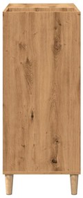kézműves tölgy színű szerelt fa hanglemezszekrény 84,5x38x89 cm