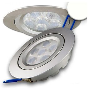 Süllyesztett LED spotlámpa, ezüst, 15W, 850 lm, 4200K természetes fehér, 72°, fényerőszabályozható