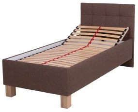 Kárpitozott ágy MARIA ONE 90x200 cm matraccal és tárolóval, barna