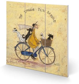 Sam Toft - The Doggie Taxi Service Fából készült kép, (30 x 30 cm)