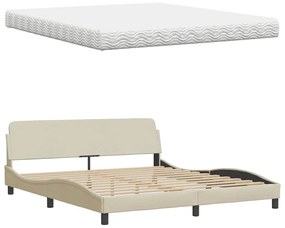 ágy matraccal Hanko krém 180x200 cm szövet