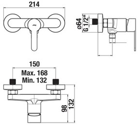 JIKA H3311Z70044001 - LYRA zuhanycsaptelep, fényes króm kivitel