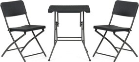 Kerti bútor szett 1+2, műanyag, szürke, AZS-L2161 GREY