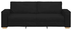 vidaXL 3 személyes, fekete szövetkanapé 180 cm