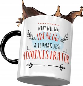 Fekete bögre Az adminisztrátornak nincsenek ideáljai fényképes nyomtatással