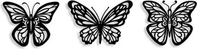 Butterflies fém fali dekoráció, 32×26 cm