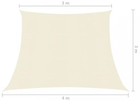 krémszínű HDPE napvitorla 160 g/m² 3/4 x 3 m