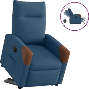 vidaXL elektromos felállást segítő kék szövet dönthető fotel