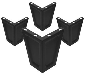 Fekete színű bútorlábak 4 db-os készlete