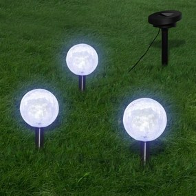 3 db LED kerti gömblámpa cövekkel és napelemmel