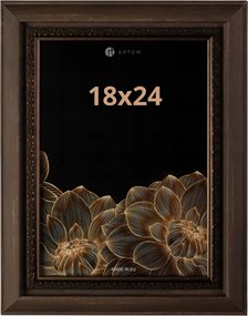 Képkeret 18x24 barna széles díszléccel, tömör Natali