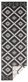 Malibu fekete-krémszínű kültéri szőnyeg, 80 x 250 cm - NORTHRUGS