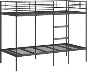 vidaXL fekete acél emeletes ágy matrac nélkül 100 x 190 cm