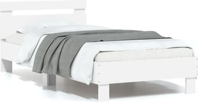 vidaXL fehér szerelt fa ágykeret fejtámlával 90 x 200 cm