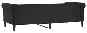 fekete műbőr kanapéágy keret 80 x 200 cm