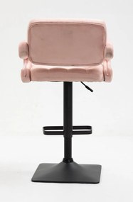 HR8403KW Rózsaszín modern velúr szék fekete lábbal