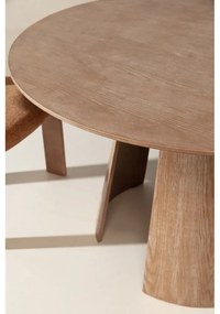 Kerek étkezőasztal tölgyfa dekorral ø 120 cm Zuri – MOME