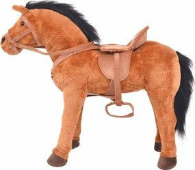 vidaXL barna álló ló plüssjáték