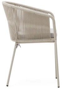 Krémszínű fém-párnázott kerti szék Yanet – Kave Home