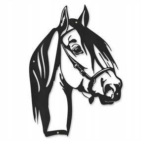 Fém fali dekoráció acél dekoráció dekoratív minta Lófej 45 x 33 cm