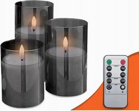 3 db-os Led viaszgyertya Moon In The Room ML91 szett.