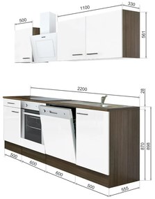 Yorki 210 konyhabútor, alsó sütős kivitelben