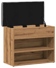 kézműves tölgy szerelt fa cipőtároló pad 62x32x50 cm