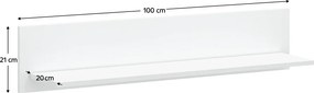 Polc 100, fehér, LINDY