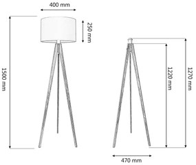 Állólámpa ALBA 1xE27/15W/230V krém/fenyő
