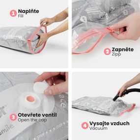 Tömörítő Aspispace L 120 l, 80 x 100 cm, 6 db,vákuumos tároló zsákok készlete, 80 x 100 cm