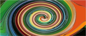 Absztrakt kép - színes spirál (120x50 cm)