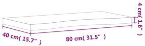tömör bükkfa íróasztallap 80 x (36-40) x 4 cm
