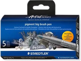 Ecsetirón készlet, STAEDTLER Pigment big brush 373, 5 különböző szürke és fekete árnyalat (TS373C51)