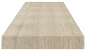 2 db tölgyszínű MDF fali polc 120 x 23,5 x 3,8 cm