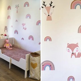 INSPIO Pasztell színű szivárvány falmatrica, rózsaszín