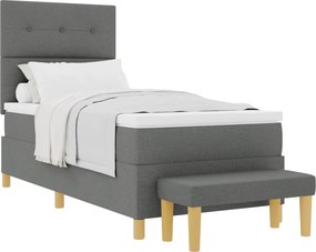 vidaXL Boxrugós ágy matracmal Sötétszürke 80 x 200 cm szövet