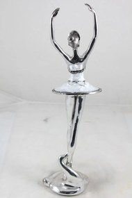 Figura Balerina Műanyag Ezüst, Gyöngyház 37x9x9cm