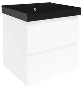 Fürdőszobaszekrény mosdókagylóval SAT B-Way 59x50x45 cm fehér fényes BWAY260WU1B