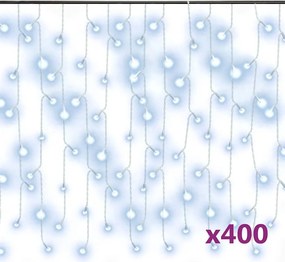 vidaXL 8 funkciós hideg fehér LED-es jégcsapfényfüggöny 10 m 400 LED