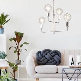 Csillár láncon ORLANDO 4xE27/60W/230V ezüst